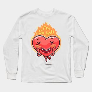 Cute Heart in Flames I'm so hot Valentines Day Gift Long Sleeve T-Shirt